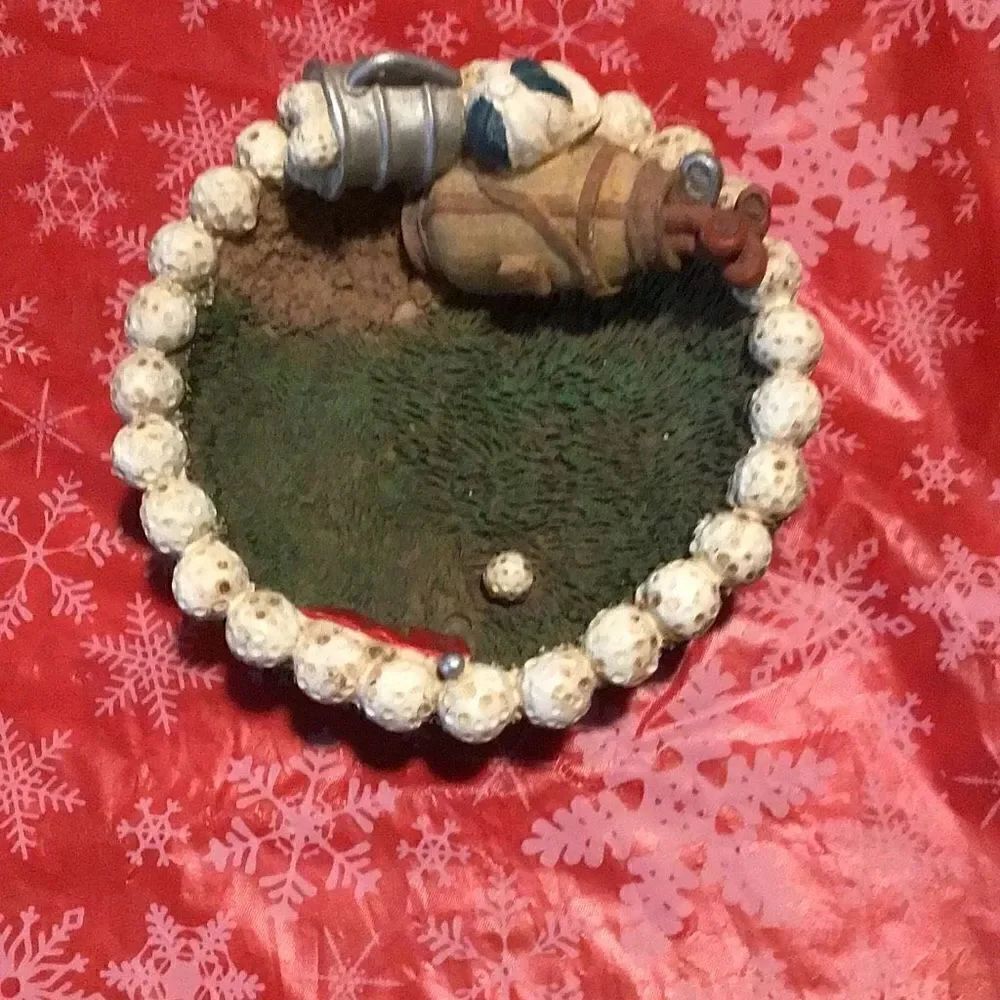 Trinket bowl golfers trinket bowl from estate sale